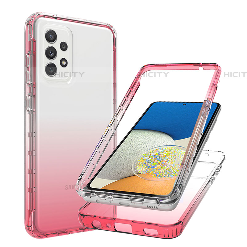 Silikon Hülle Handyhülle Ultra Dünn Flexible Schutzhülle Tasche Transparent Vorder und Rückseite 360 Grad Ganzkörper Farbverlauf JX1 für Samsung Galaxy A73 5G