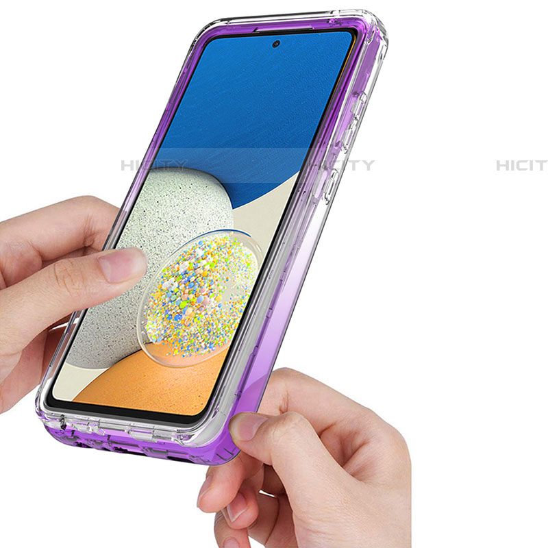 Silikon Hülle Handyhülle Ultra Dünn Flexible Schutzhülle Tasche Transparent Vorder und Rückseite 360 Grad Ganzkörper Farbverlauf JX1 für Samsung Galaxy A73 5G