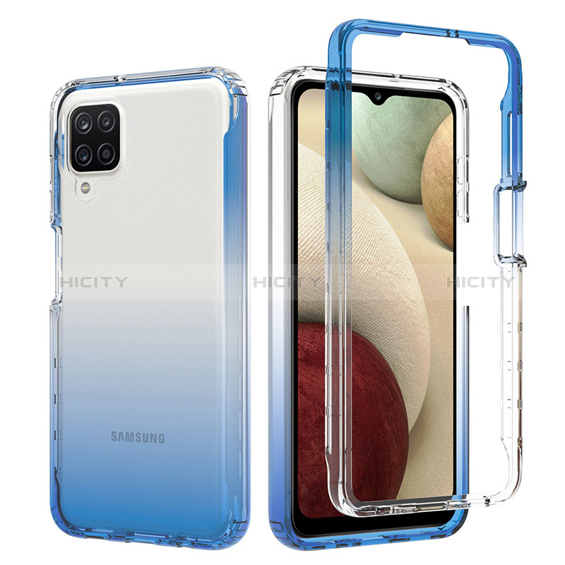 Silikon Hülle Handyhülle Ultra Dünn Flexible Schutzhülle Tasche Transparent Vorder und Rückseite 360 Grad Ganzkörper Farbverlauf JX1 für Samsung Galaxy M12 groß
