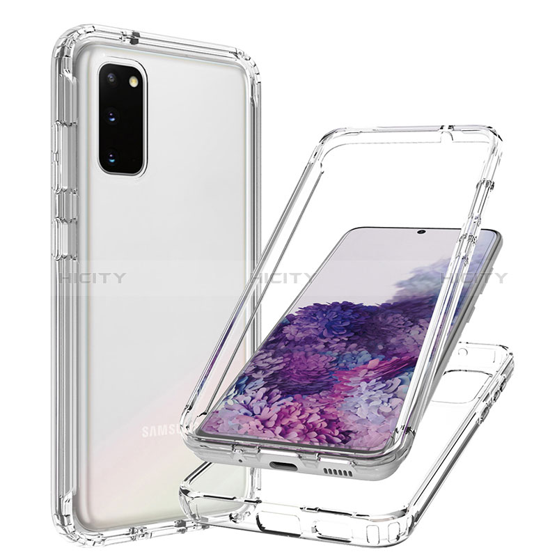 Silikon Hülle Handyhülle Ultra Dünn Flexible Schutzhülle Tasche Transparent Vorder und Rückseite 360 Grad Ganzkörper Farbverlauf JX1 für Samsung Galaxy S20 5G groß