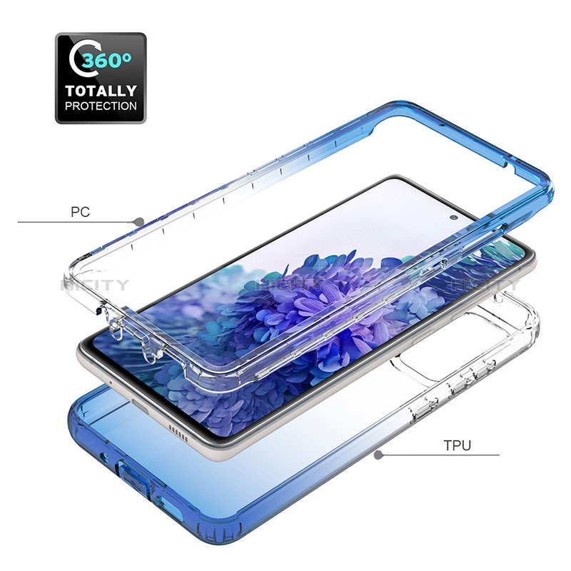 Silikon Hülle Handyhülle Ultra Dünn Flexible Schutzhülle Tasche Transparent Vorder und Rückseite 360 Grad Ganzkörper Farbverlauf JX1 für Samsung Galaxy S20 FE 4G