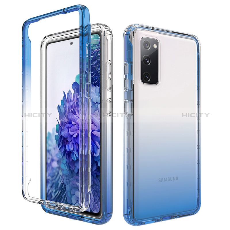 Silikon Hülle Handyhülle Ultra Dünn Flexible Schutzhülle Tasche Transparent Vorder und Rückseite 360 Grad Ganzkörper Farbverlauf JX1 für Samsung Galaxy S20 FE 5G