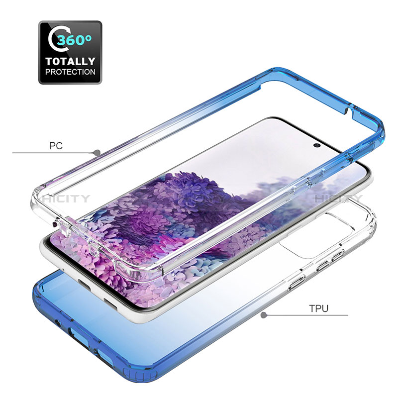 Silikon Hülle Handyhülle Ultra Dünn Flexible Schutzhülle Tasche Transparent Vorder und Rückseite 360 Grad Ganzkörper Farbverlauf JX1 für Samsung Galaxy S20 Plus 5G