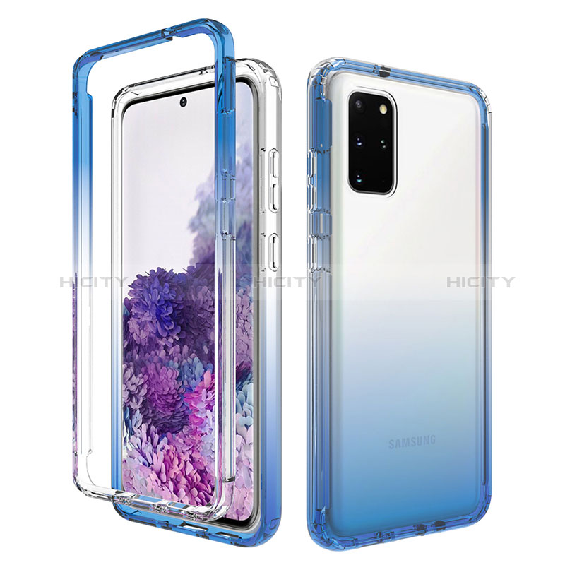 Silikon Hülle Handyhülle Ultra Dünn Flexible Schutzhülle Tasche Transparent Vorder und Rückseite 360 Grad Ganzkörper Farbverlauf JX1 für Samsung Galaxy S20 Plus 5G