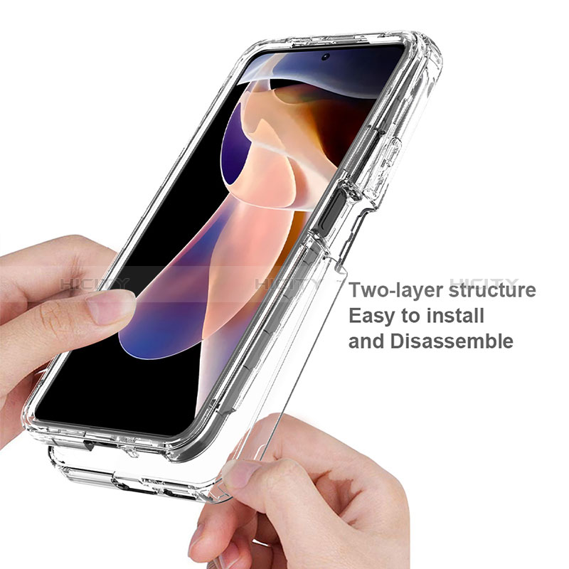 Silikon Hülle Handyhülle Ultra Dünn Flexible Schutzhülle Tasche Transparent Vorder und Rückseite 360 Grad Ganzkörper Farbverlauf JX1 für Xiaomi Poco X4 NFC groß