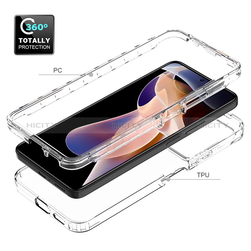 Silikon Hülle Handyhülle Ultra Dünn Flexible Schutzhülle Tasche Transparent Vorder und Rückseite 360 Grad Ganzkörper Farbverlauf JX1 für Xiaomi Poco X4 NFC