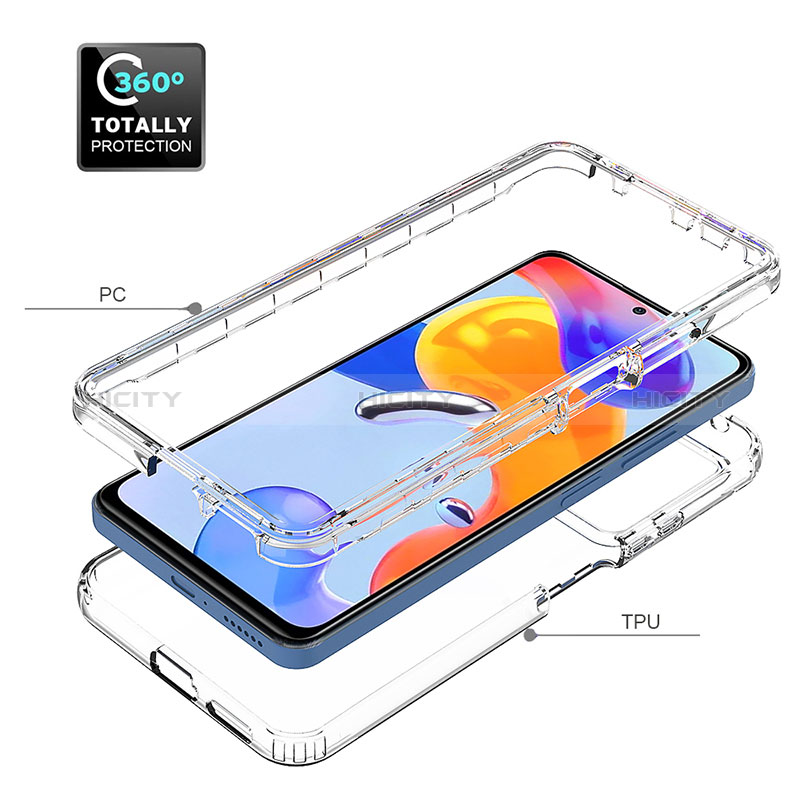 Silikon Hülle Handyhülle Ultra Dünn Flexible Schutzhülle Tasche Transparent Vorder und Rückseite 360 Grad Ganzkörper Farbverlauf JX1 für Xiaomi Redmi Note 11 Pro 4G