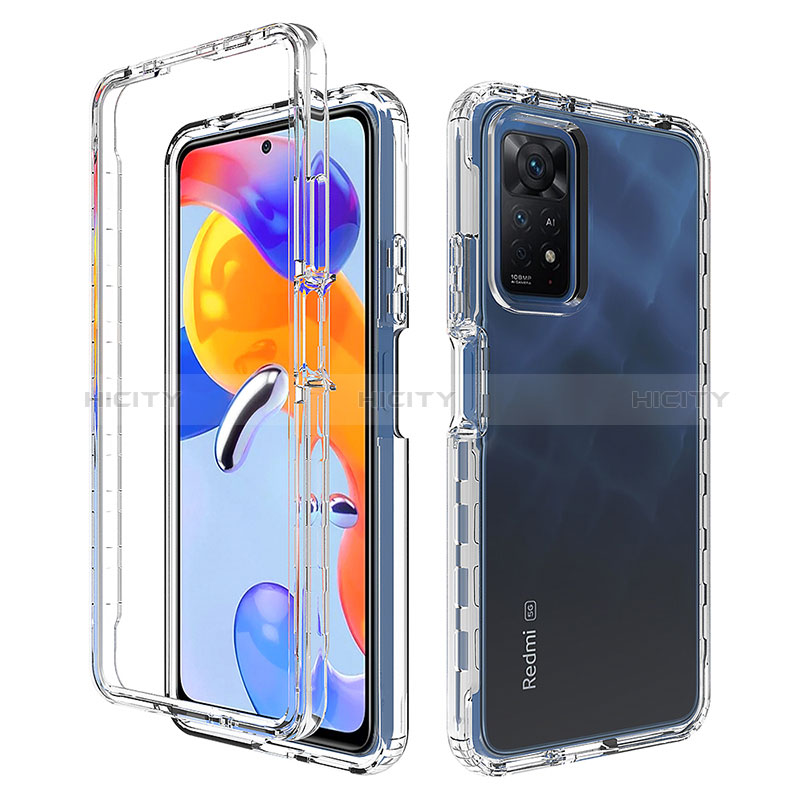 Silikon Hülle Handyhülle Ultra Dünn Flexible Schutzhülle Tasche Transparent Vorder und Rückseite 360 Grad Ganzkörper Farbverlauf JX1 für Xiaomi Redmi Note 11 Pro 4G