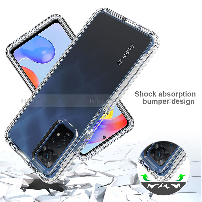 Silikon Hülle Handyhülle Ultra Dünn Flexible Schutzhülle Tasche Transparent Vorder und Rückseite 360 Grad Ganzkörper Farbverlauf JX1 für Xiaomi Redmi Note 11 Pro 4G groß