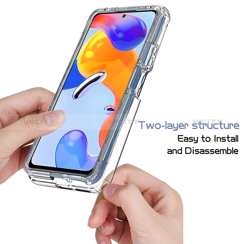 Silikon Hülle Handyhülle Ultra Dünn Flexible Schutzhülle Tasche Transparent Vorder und Rückseite 360 Grad Ganzkörper Farbverlauf JX1 für Xiaomi Redmi Note 12 Pro 4G groß