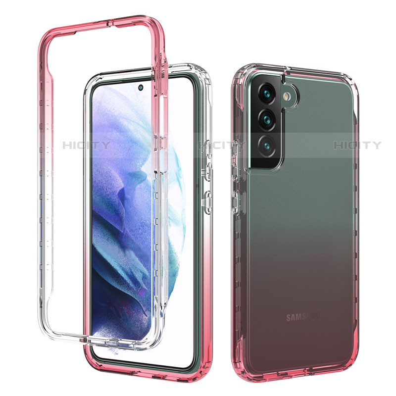 Silikon Hülle Handyhülle Ultra Dünn Flexible Schutzhülle Tasche Transparent Vorder und Rückseite 360 Grad Ganzkörper Farbverlauf M01 für Samsung Galaxy S21 5G