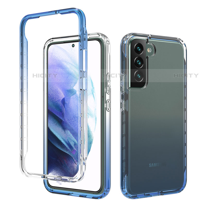 Silikon Hülle Handyhülle Ultra Dünn Flexible Schutzhülle Tasche Transparent Vorder und Rückseite 360 Grad Ganzkörper Farbverlauf M01 für Samsung Galaxy S21 5G