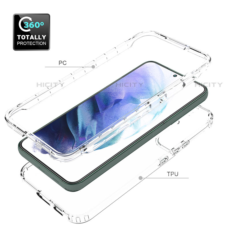 Silikon Hülle Handyhülle Ultra Dünn Flexible Schutzhülle Tasche Transparent Vorder und Rückseite 360 Grad Ganzkörper Farbverlauf M01 für Samsung Galaxy S21 5G