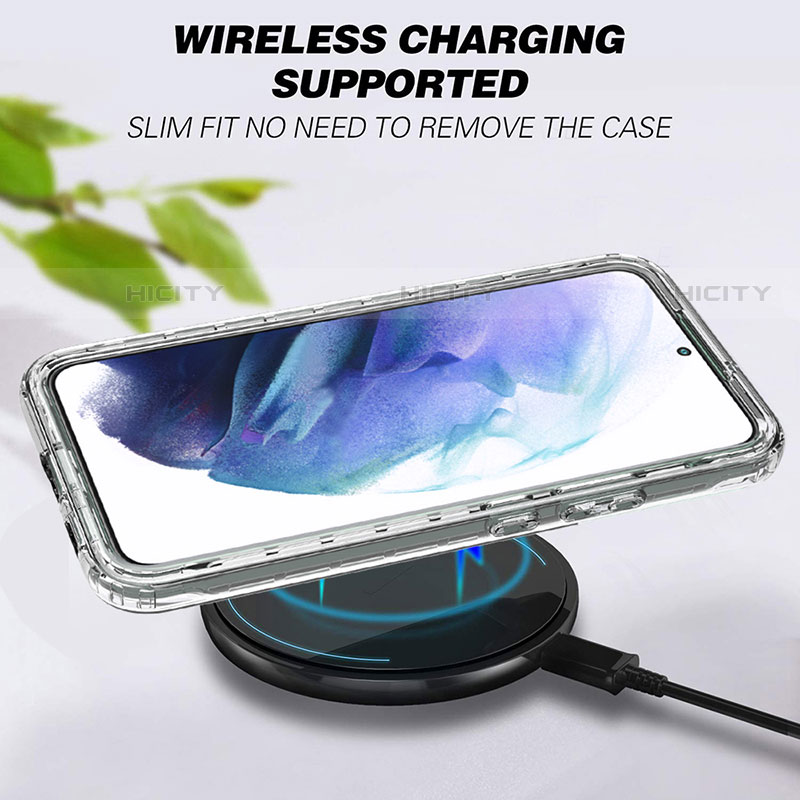 Silikon Hülle Handyhülle Ultra Dünn Flexible Schutzhülle Tasche Transparent Vorder und Rückseite 360 Grad Ganzkörper Farbverlauf M01 für Samsung Galaxy S21 FE 5G groß