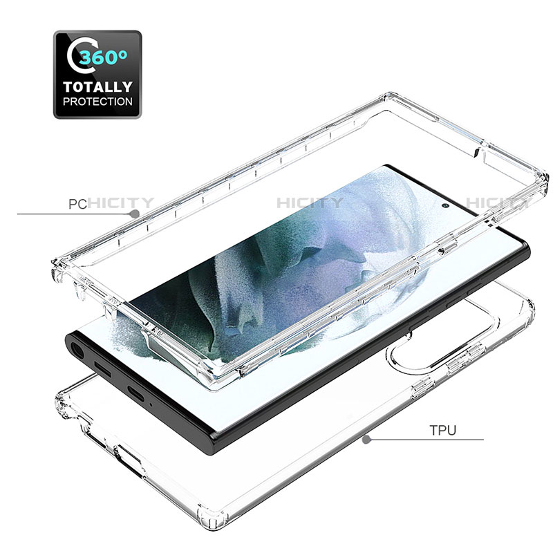 Silikon Hülle Handyhülle Ultra Dünn Flexible Schutzhülle Tasche Transparent Vorder und Rückseite 360 Grad Ganzkörper Farbverlauf M01 für Samsung Galaxy S21 Ultra 5G groß