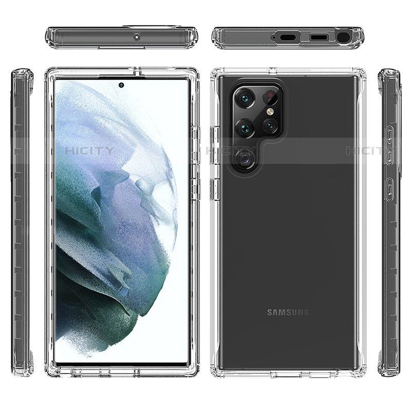 Silikon Hülle Handyhülle Ultra Dünn Flexible Schutzhülle Tasche Transparent Vorder und Rückseite 360 Grad Ganzkörper Farbverlauf M01 für Samsung Galaxy S21 Ultra 5G groß