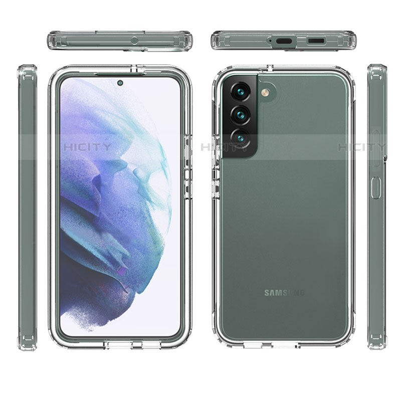 Silikon Hülle Handyhülle Ultra Dünn Flexible Schutzhülle Tasche Transparent Vorder und Rückseite 360 Grad Ganzkörper Farbverlauf M01 für Samsung Galaxy S23 Plus 5G groß