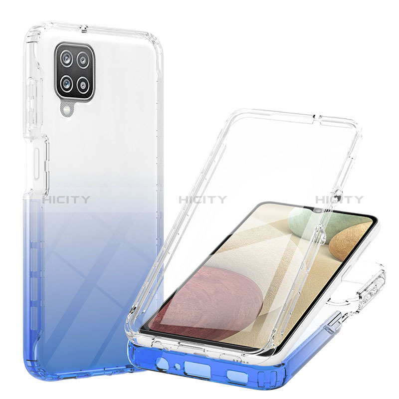 Silikon Hülle Handyhülle Ultra Dünn Flexible Schutzhülle Tasche Transparent Vorder und Rückseite 360 Grad Ganzkörper Farbverlauf YB1 für Samsung Galaxy A12 5G