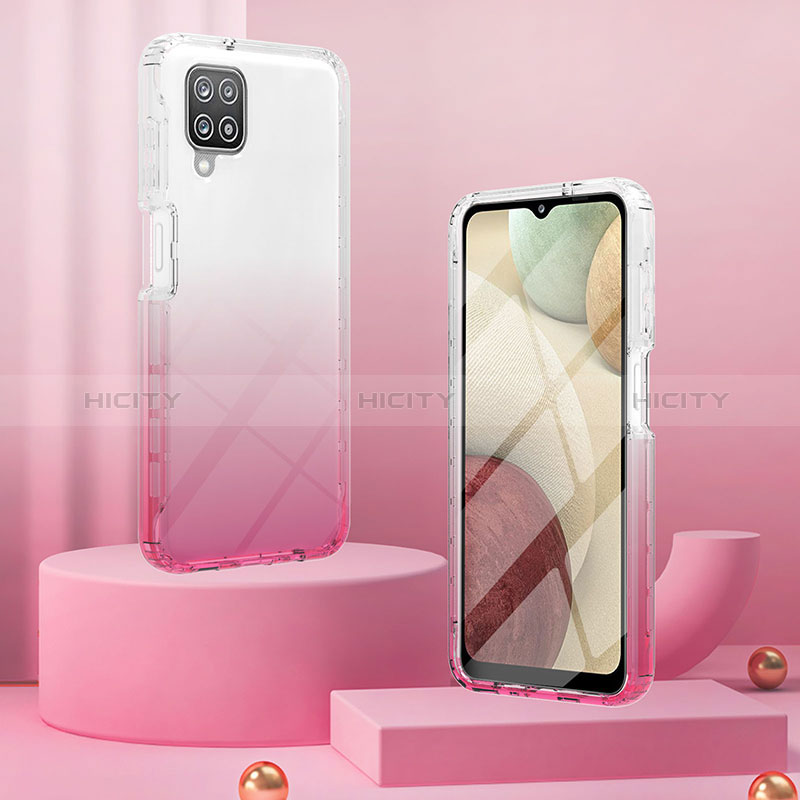 Silikon Hülle Handyhülle Ultra Dünn Flexible Schutzhülle Tasche Transparent Vorder und Rückseite 360 Grad Ganzkörper Farbverlauf YB1 für Samsung Galaxy A12 5G