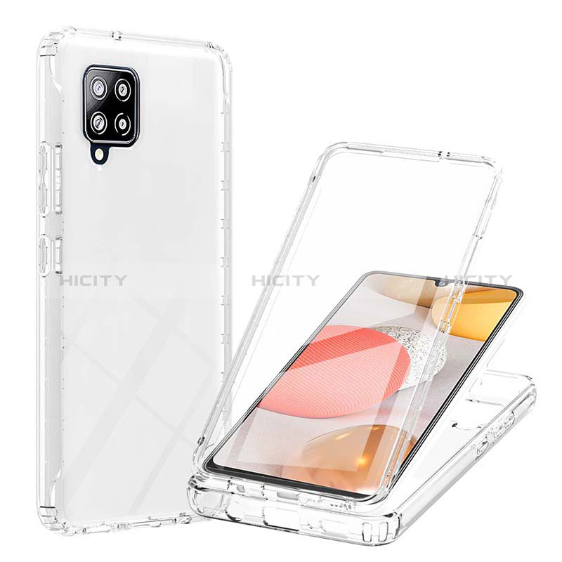 Silikon Hülle Handyhülle Ultra Dünn Flexible Schutzhülle Tasche Transparent Vorder und Rückseite 360 Grad Ganzkörper Farbverlauf YB1 für Samsung Galaxy A42 5G groß