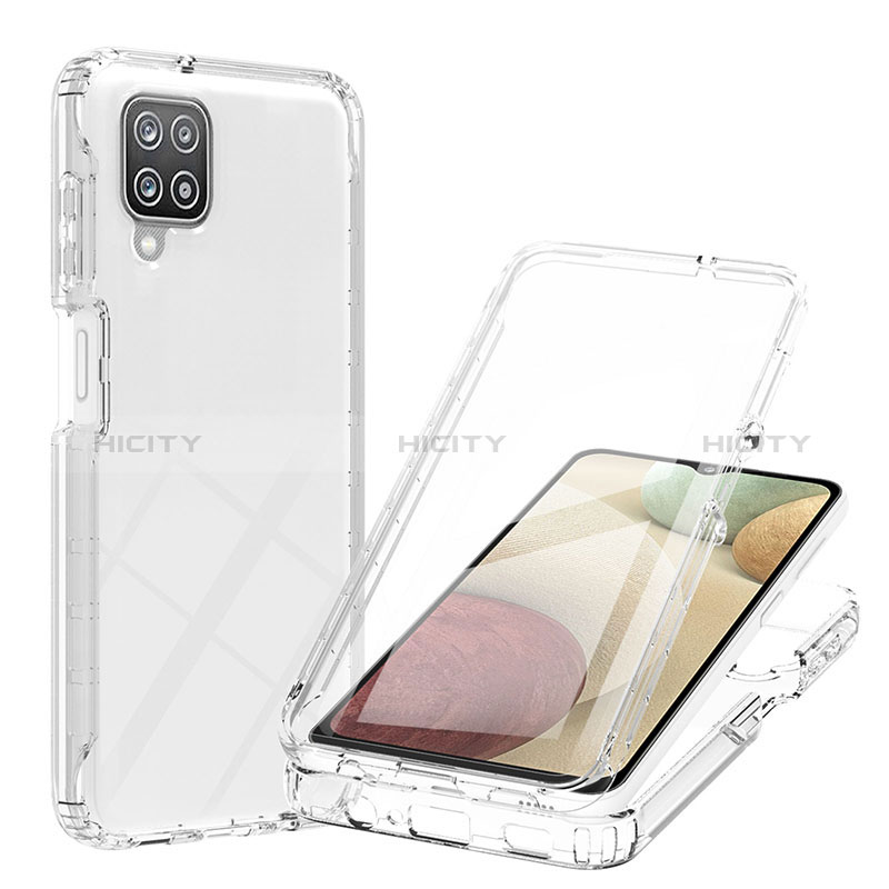 Silikon Hülle Handyhülle Ultra Dünn Flexible Schutzhülle Tasche Transparent Vorder und Rückseite 360 Grad Ganzkörper Farbverlauf YB1 für Samsung Galaxy F12 groß