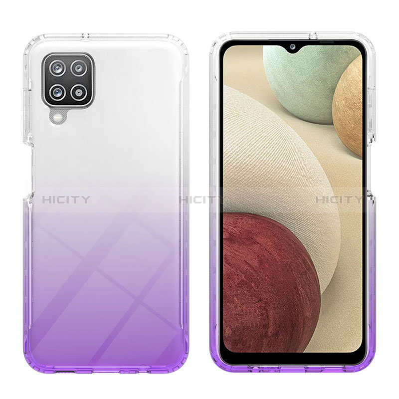 Silikon Hülle Handyhülle Ultra Dünn Flexible Schutzhülle Tasche Transparent Vorder und Rückseite 360 Grad Ganzkörper Farbverlauf YB2 für Samsung Galaxy A12 5G groß