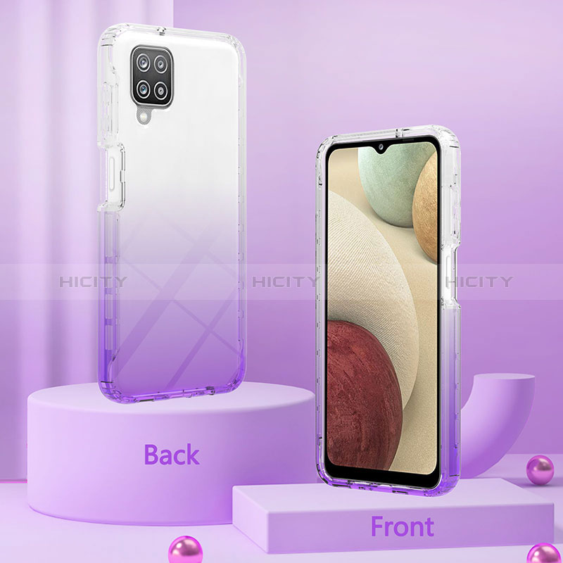 Silikon Hülle Handyhülle Ultra Dünn Flexible Schutzhülle Tasche Transparent Vorder und Rückseite 360 Grad Ganzkörper Farbverlauf YB2 für Samsung Galaxy A12 5G groß