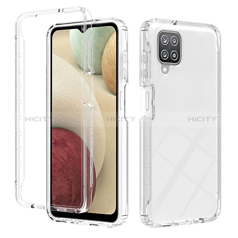 Silikon Hülle Handyhülle Ultra Dünn Flexible Schutzhülle Tasche Transparent Vorder und Rückseite 360 Grad Ganzkörper Farbverlauf YB2 für Samsung Galaxy A12 5G Klar Plus