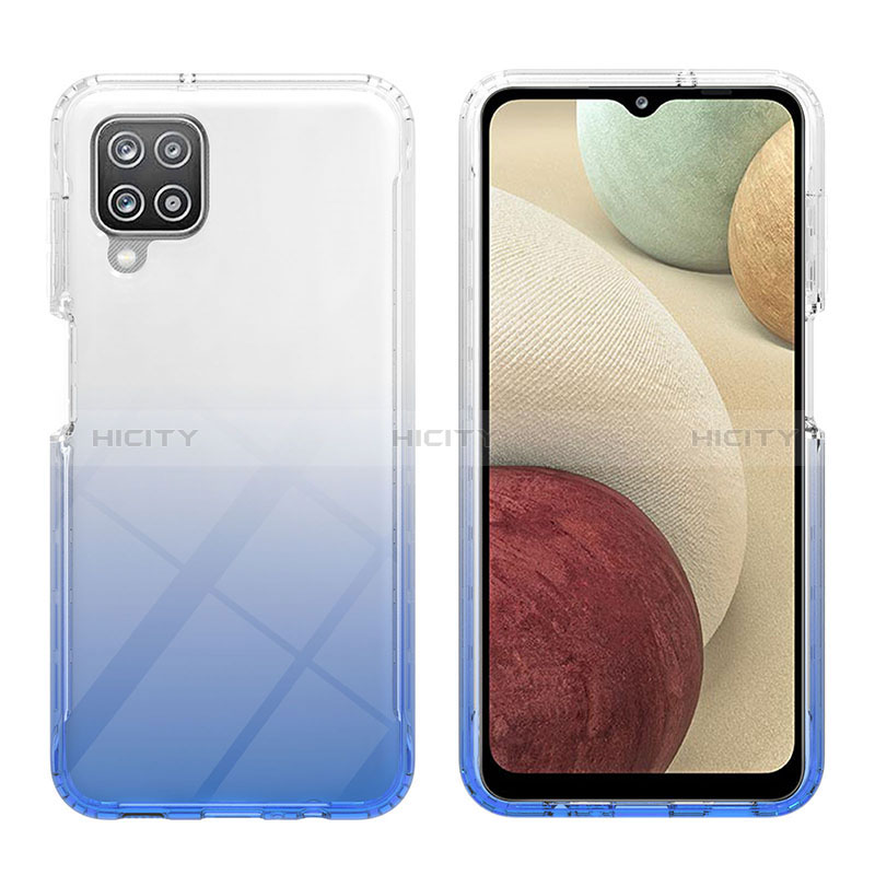Silikon Hülle Handyhülle Ultra Dünn Flexible Schutzhülle Tasche Transparent Vorder und Rückseite 360 Grad Ganzkörper Farbverlauf YB2 für Samsung Galaxy A12 Nacho groß
