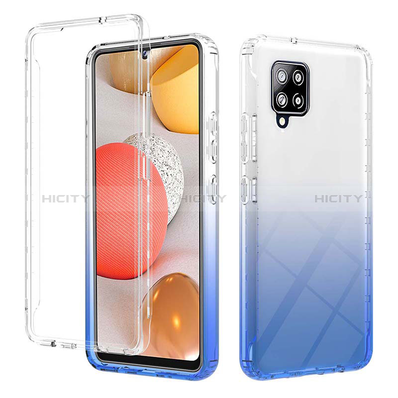 Silikon Hülle Handyhülle Ultra Dünn Flexible Schutzhülle Tasche Transparent Vorder und Rückseite 360 Grad Ganzkörper Farbverlauf YB2 für Samsung Galaxy A42 5G