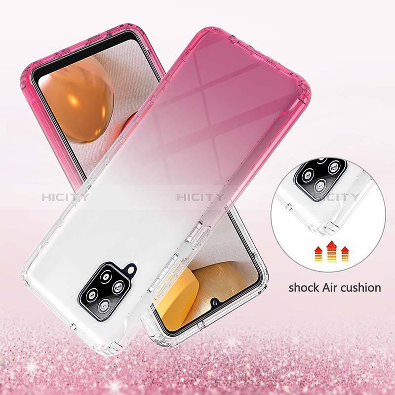 Silikon Hülle Handyhülle Ultra Dünn Flexible Schutzhülle Tasche Transparent Vorder und Rückseite 360 Grad Ganzkörper Farbverlauf YB2 für Samsung Galaxy A42 5G