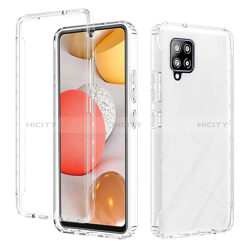 Silikon Hülle Handyhülle Ultra Dünn Flexible Schutzhülle Tasche Transparent Vorder und Rückseite 360 Grad Ganzkörper Farbverlauf YB2 für Samsung Galaxy A42 5G Klar Plus