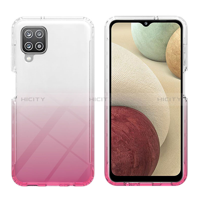Silikon Hülle Handyhülle Ultra Dünn Flexible Schutzhülle Tasche Transparent Vorder und Rückseite 360 Grad Ganzkörper Farbverlauf YB2 für Samsung Galaxy M12 groß