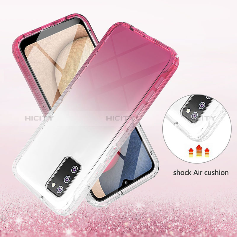 Silikon Hülle Handyhülle Ultra Dünn Flexible Schutzhülle Tasche Transparent Vorder und Rückseite 360 Grad Ganzkörper Farbverlauf ZJ1 für Samsung Galaxy A02s