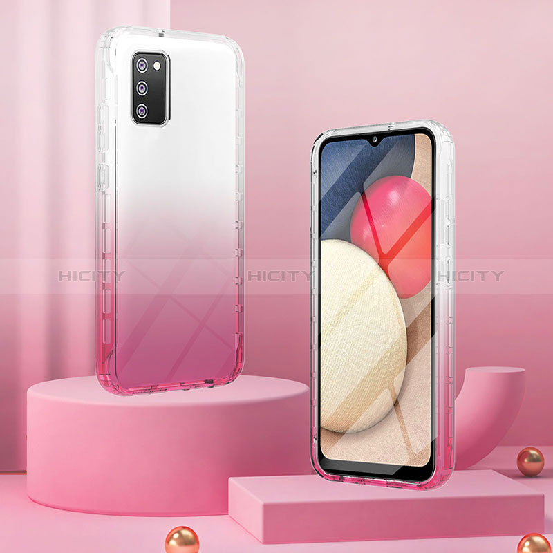 Silikon Hülle Handyhülle Ultra Dünn Flexible Schutzhülle Tasche Transparent Vorder und Rückseite 360 Grad Ganzkörper Farbverlauf ZJ1 für Samsung Galaxy A02s