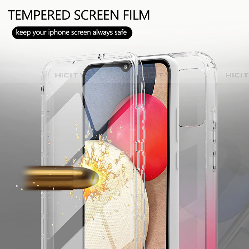 Silikon Hülle Handyhülle Ultra Dünn Flexible Schutzhülle Tasche Transparent Vorder und Rückseite 360 Grad Ganzkörper Farbverlauf ZJ1 für Samsung Galaxy A03s