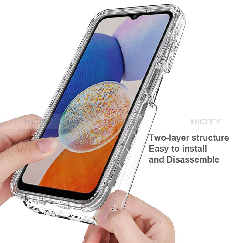 Silikon Hülle Handyhülle Ultra Dünn Flexible Schutzhülle Tasche Transparent Vorder und Rückseite 360 Grad Ganzkörper Farbverlauf ZJ1 für Samsung Galaxy A05s