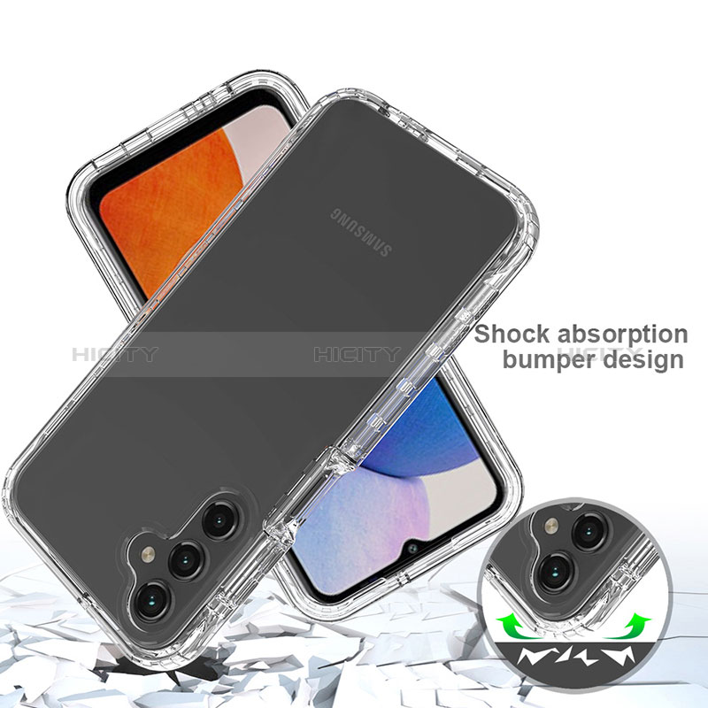 Silikon Hülle Handyhülle Ultra Dünn Flexible Schutzhülle Tasche Transparent Vorder und Rückseite 360 Grad Ganzkörper Farbverlauf ZJ1 für Samsung Galaxy A14 4G groß