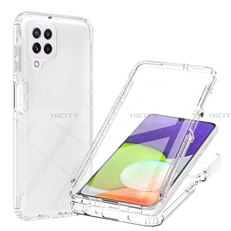 Silikon Hülle Handyhülle Ultra Dünn Flexible Schutzhülle Tasche Transparent Vorder und Rückseite 360 Grad Ganzkörper Farbverlauf ZJ1 für Samsung Galaxy A22 4G Klar