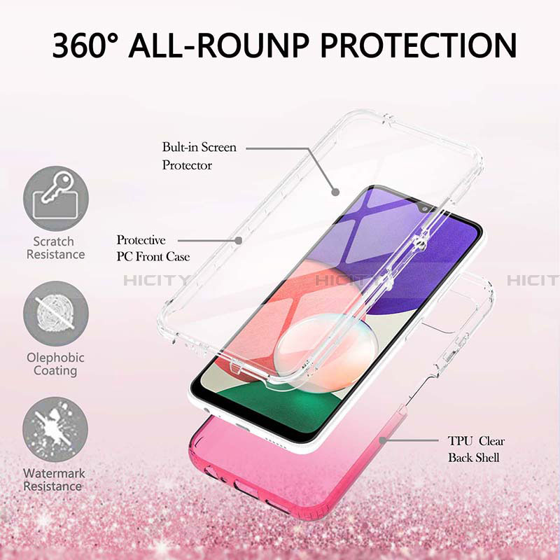 Silikon Hülle Handyhülle Ultra Dünn Flexible Schutzhülle Tasche Transparent Vorder und Rückseite 360 Grad Ganzkörper Farbverlauf ZJ1 für Samsung Galaxy A22 5G