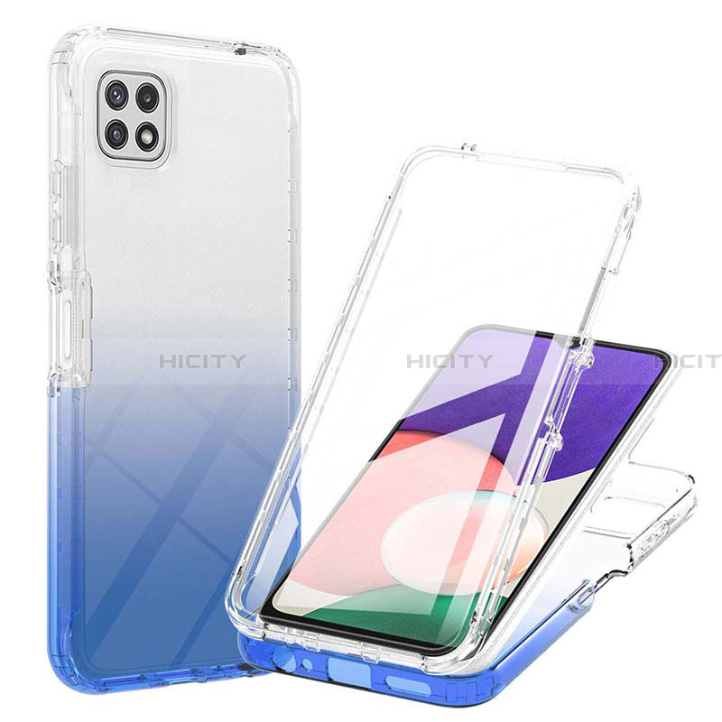 Silikon Hülle Handyhülle Ultra Dünn Flexible Schutzhülle Tasche Transparent Vorder und Rückseite 360 Grad Ganzkörper Farbverlauf ZJ1 für Samsung Galaxy A22 5G