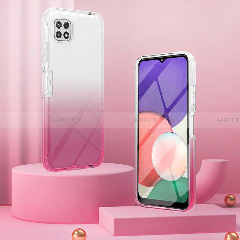 Silikon Hülle Handyhülle Ultra Dünn Flexible Schutzhülle Tasche Transparent Vorder und Rückseite 360 Grad Ganzkörper Farbverlauf ZJ1 für Samsung Galaxy A22 5G