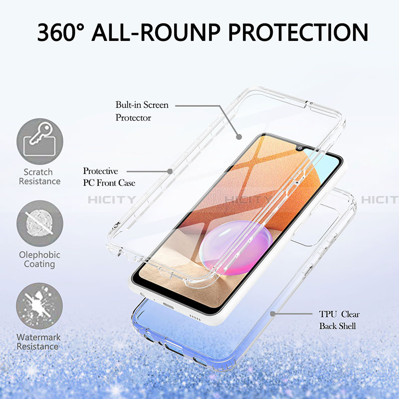 Silikon Hülle Handyhülle Ultra Dünn Flexible Schutzhülle Tasche Transparent Vorder und Rückseite 360 Grad Ganzkörper Farbverlauf ZJ1 für Samsung Galaxy A32 4G groß