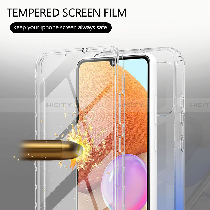 Silikon Hülle Handyhülle Ultra Dünn Flexible Schutzhülle Tasche Transparent Vorder und Rückseite 360 Grad Ganzkörper Farbverlauf ZJ1 für Samsung Galaxy A32 4G groß