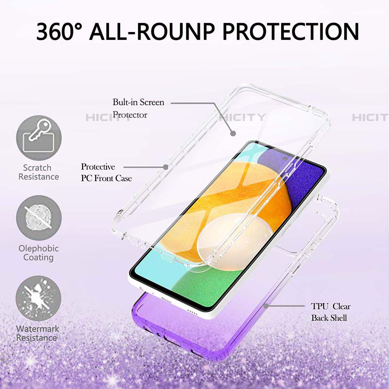 Silikon Hülle Handyhülle Ultra Dünn Flexible Schutzhülle Tasche Transparent Vorder und Rückseite 360 Grad Ganzkörper Farbverlauf ZJ1 für Samsung Galaxy A52 4G groß