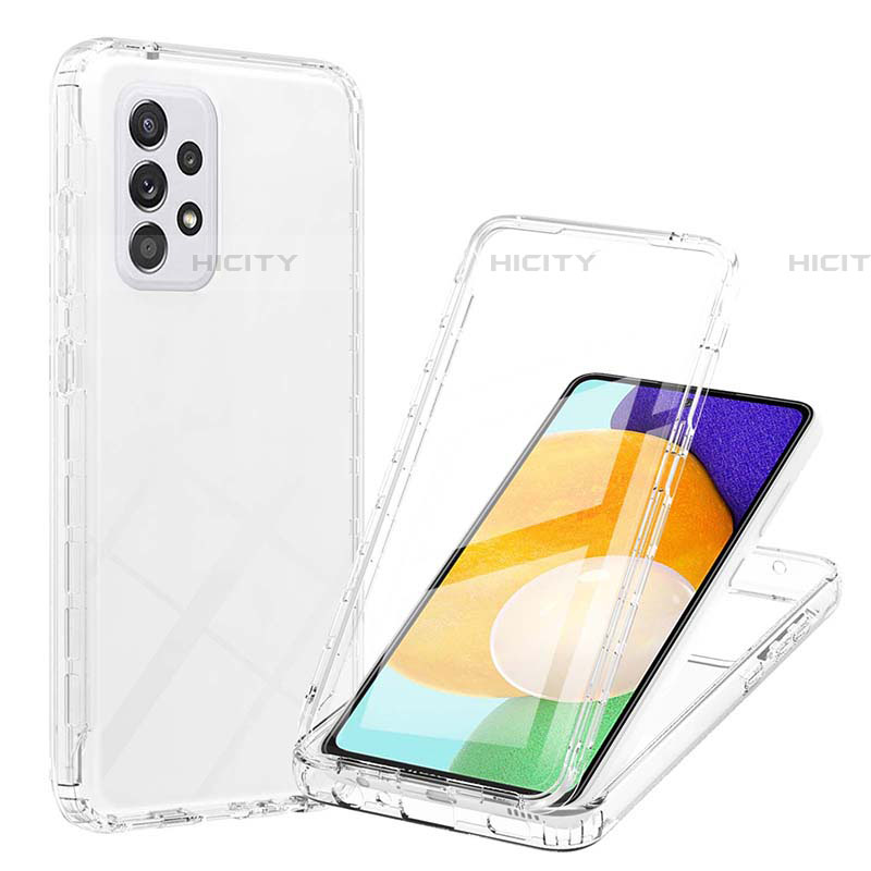 Silikon Hülle Handyhülle Ultra Dünn Flexible Schutzhülle Tasche Transparent Vorder und Rückseite 360 Grad Ganzkörper Farbverlauf ZJ1 für Samsung Galaxy A52 4G groß