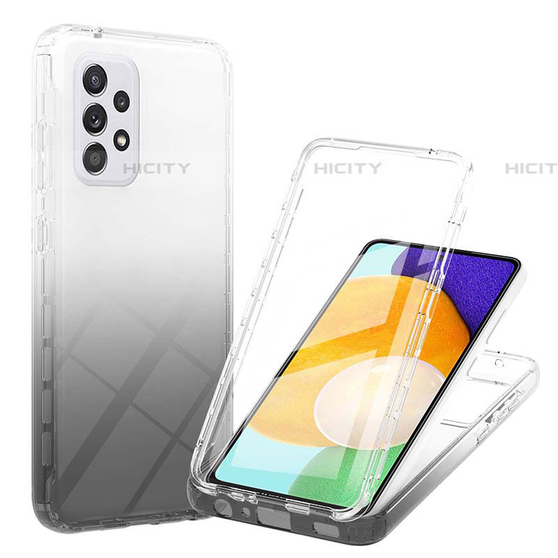 Silikon Hülle Handyhülle Ultra Dünn Flexible Schutzhülle Tasche Transparent Vorder und Rückseite 360 Grad Ganzkörper Farbverlauf ZJ1 für Samsung Galaxy A52 5G