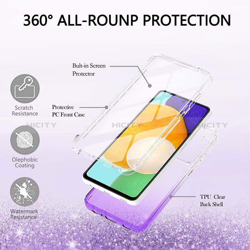 Silikon Hülle Handyhülle Ultra Dünn Flexible Schutzhülle Tasche Transparent Vorder und Rückseite 360 Grad Ganzkörper Farbverlauf ZJ1 für Samsung Galaxy A52s 5G groß