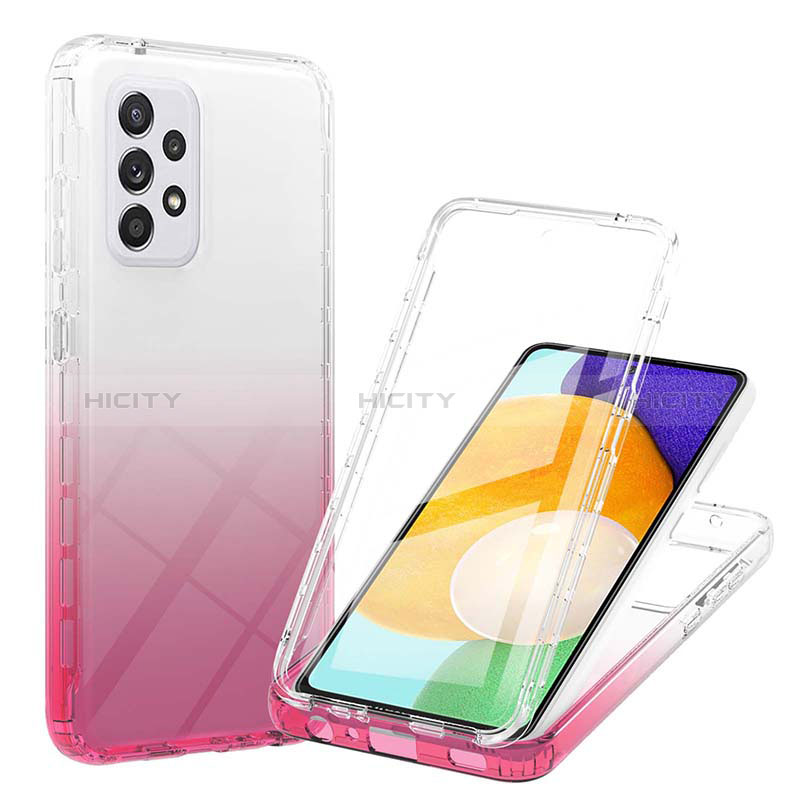 Silikon Hülle Handyhülle Ultra Dünn Flexible Schutzhülle Tasche Transparent Vorder und Rückseite 360 Grad Ganzkörper Farbverlauf ZJ1 für Samsung Galaxy A52s 5G