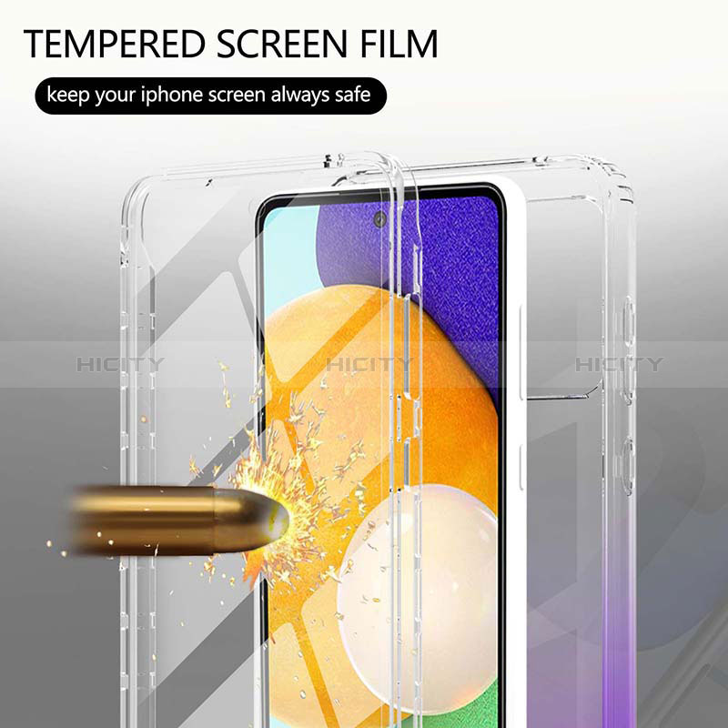 Silikon Hülle Handyhülle Ultra Dünn Flexible Schutzhülle Tasche Transparent Vorder und Rückseite 360 Grad Ganzkörper Farbverlauf ZJ1 für Samsung Galaxy A52s 5G